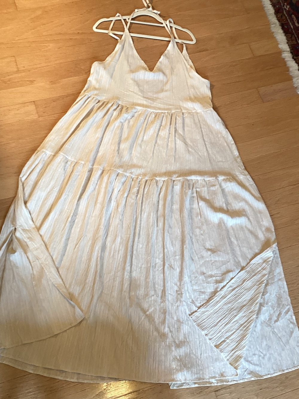 Source Unknown White Maxi Dress with Spaghetti Straps